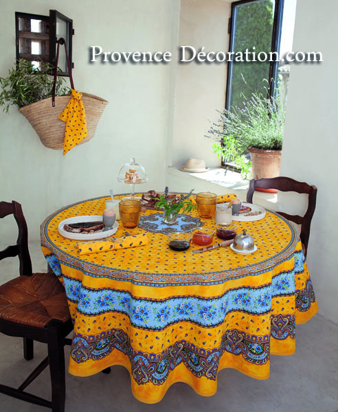 Round Tablecloth coated or cotton Marat d'Avignon Tradition Y - Click Image to Close